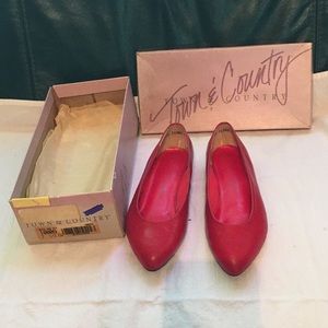 Red leather shoes
